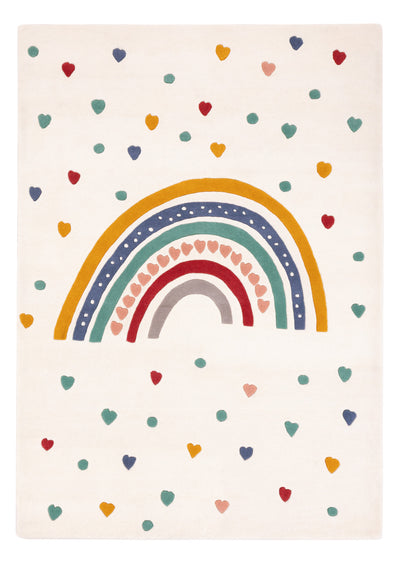 Rainbow Hearts Kids Rug
