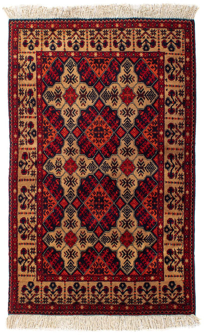 Afghan Rug 98x144cm - Oriental Rug - dark red