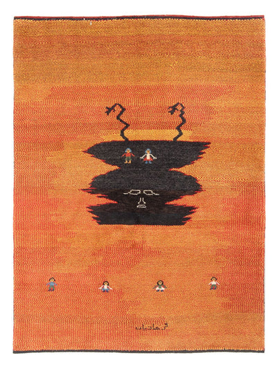 Persian Gabbeh Rug 150x196cm - Perserteppich Wollteppich