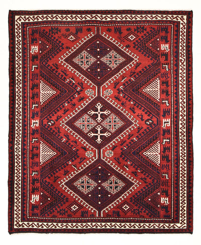 Hamadan Rug 217x260cm - Persian Rugs - bordeaux red