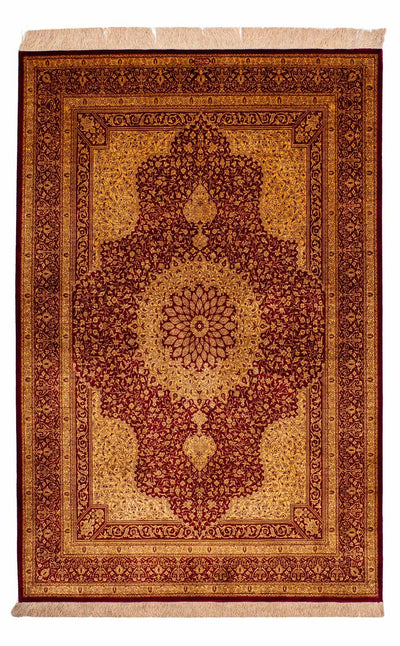 Qom Silk Rug 130x188cm - Persian Rugs