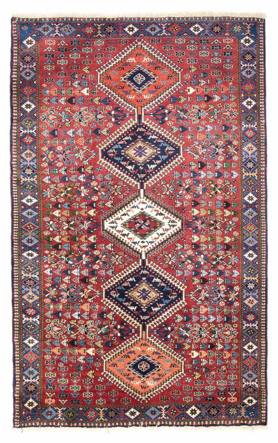 Yalameh Rug 130x217cm - Persian Rugs - dark red