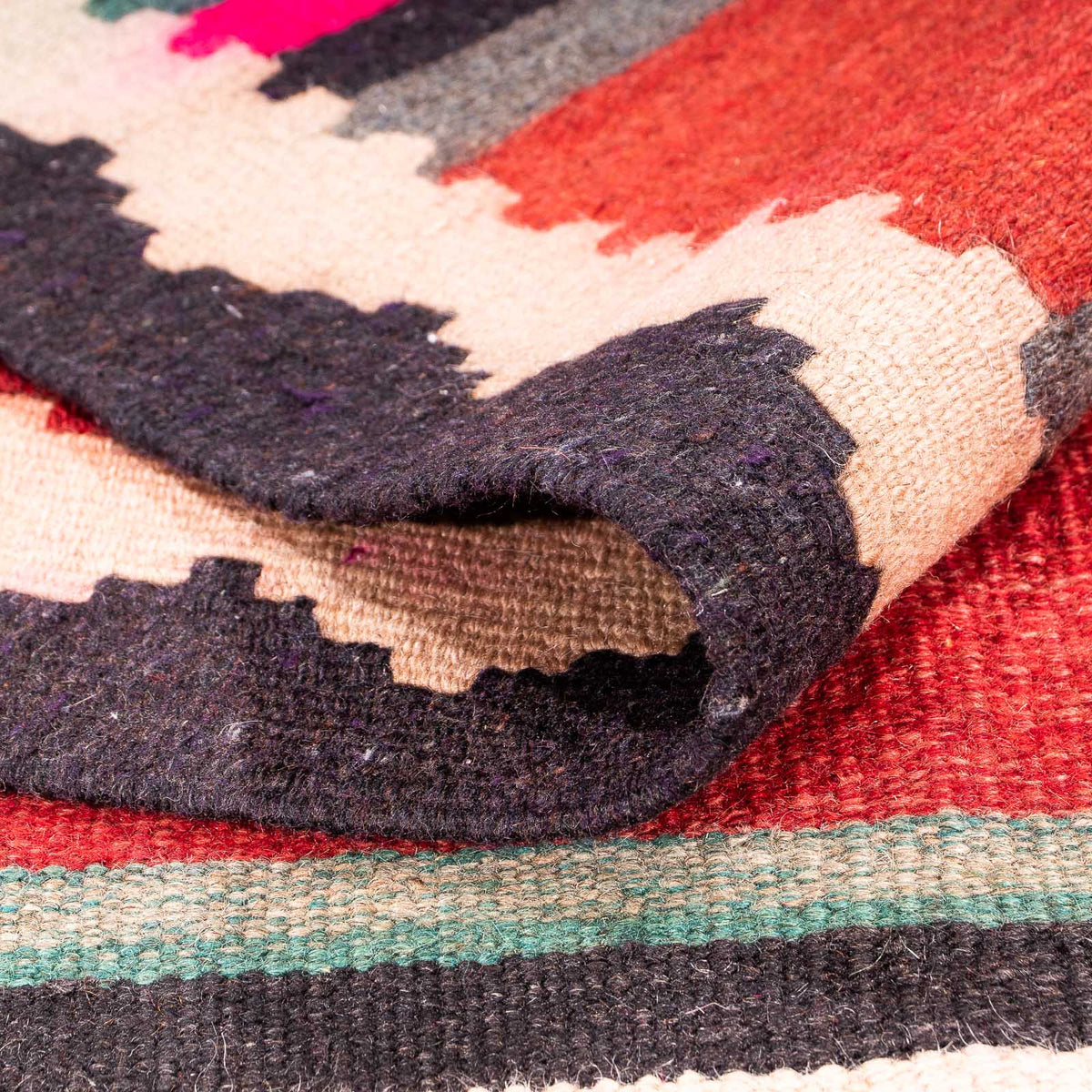 Runner Kelim Rug - Old - 370 x 145 cm - multicolored