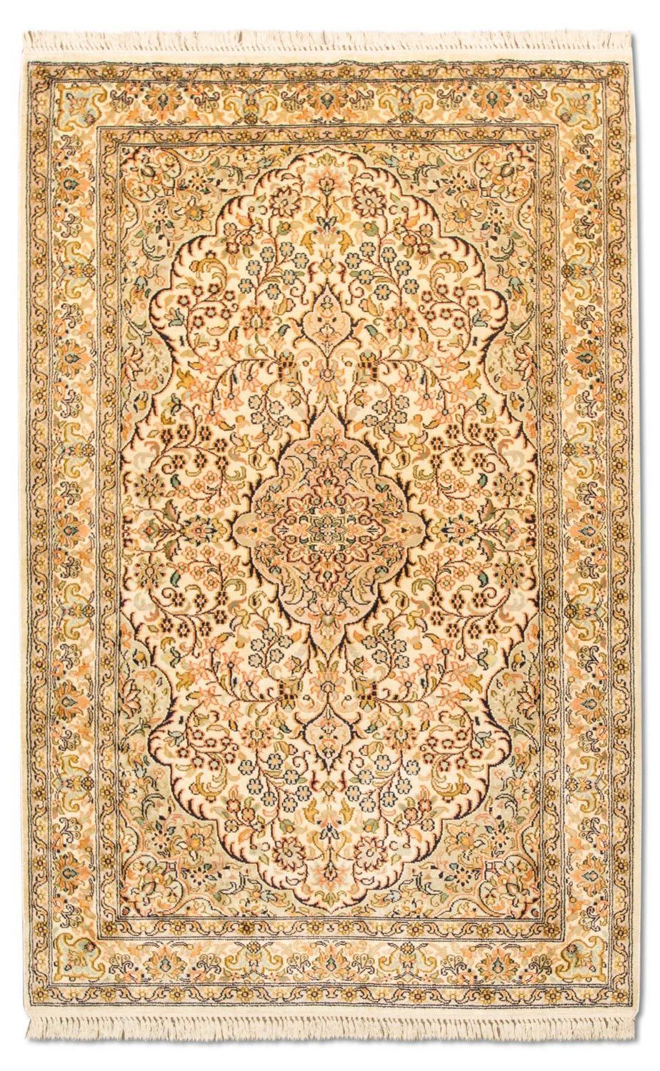 Silk Rug - Kashmir Silk - 153 x 94 cm - beige