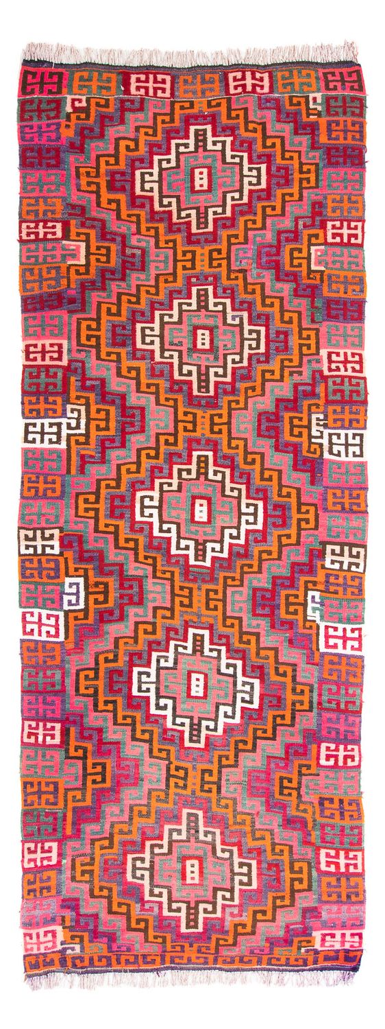 Runner Kelim Rug - Old - 320 x 135 cm - multicolored