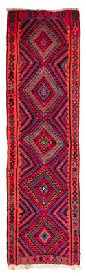 Runner Kelim Rug - Old - 380 x 120 cm - multicolored