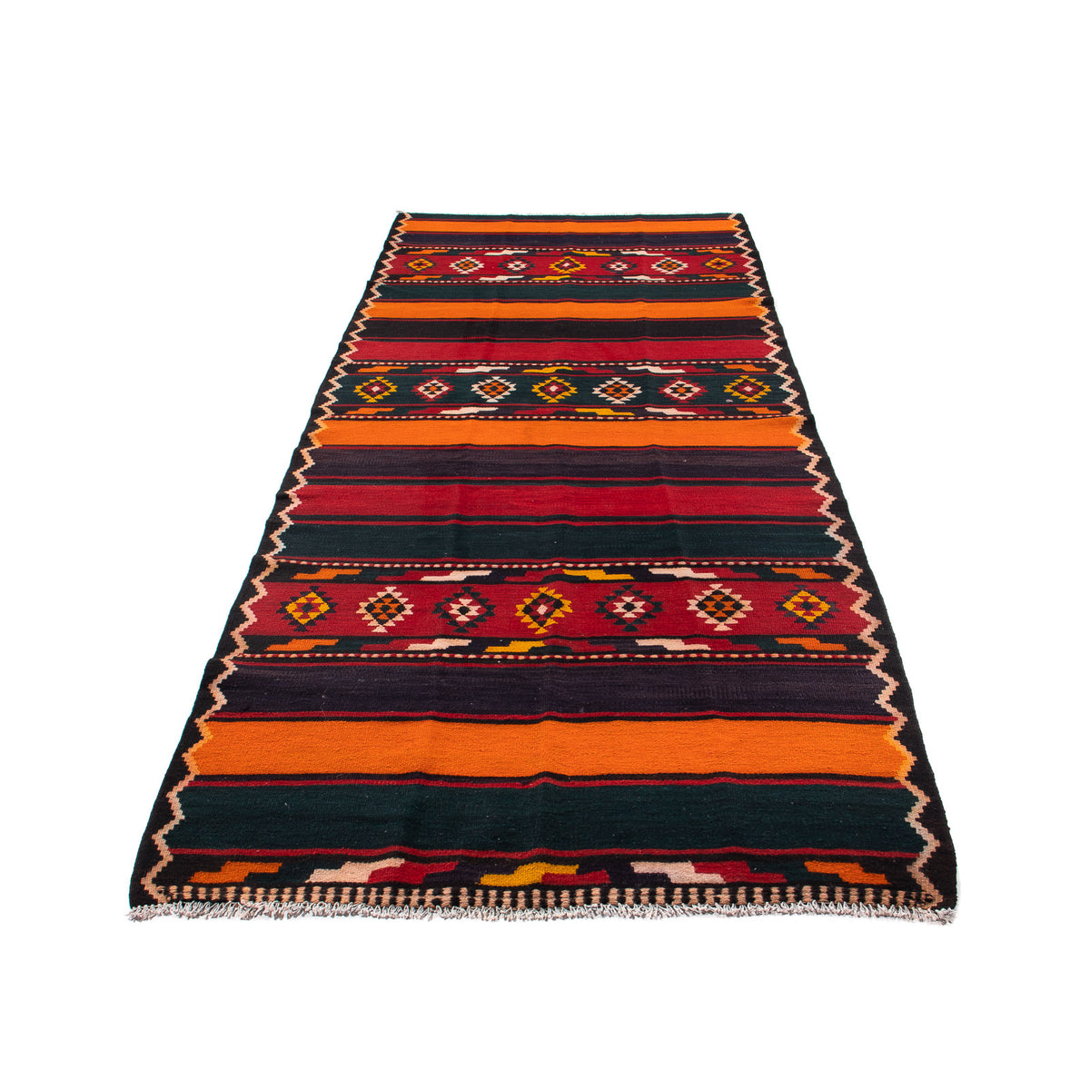 Runner Kelim Rug - Old - 340 x 140 cm - multicolored
