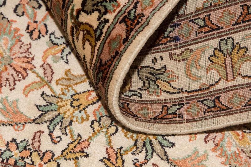 Silk Rug - Kashmir Silk - 95 x 62 cm - beige