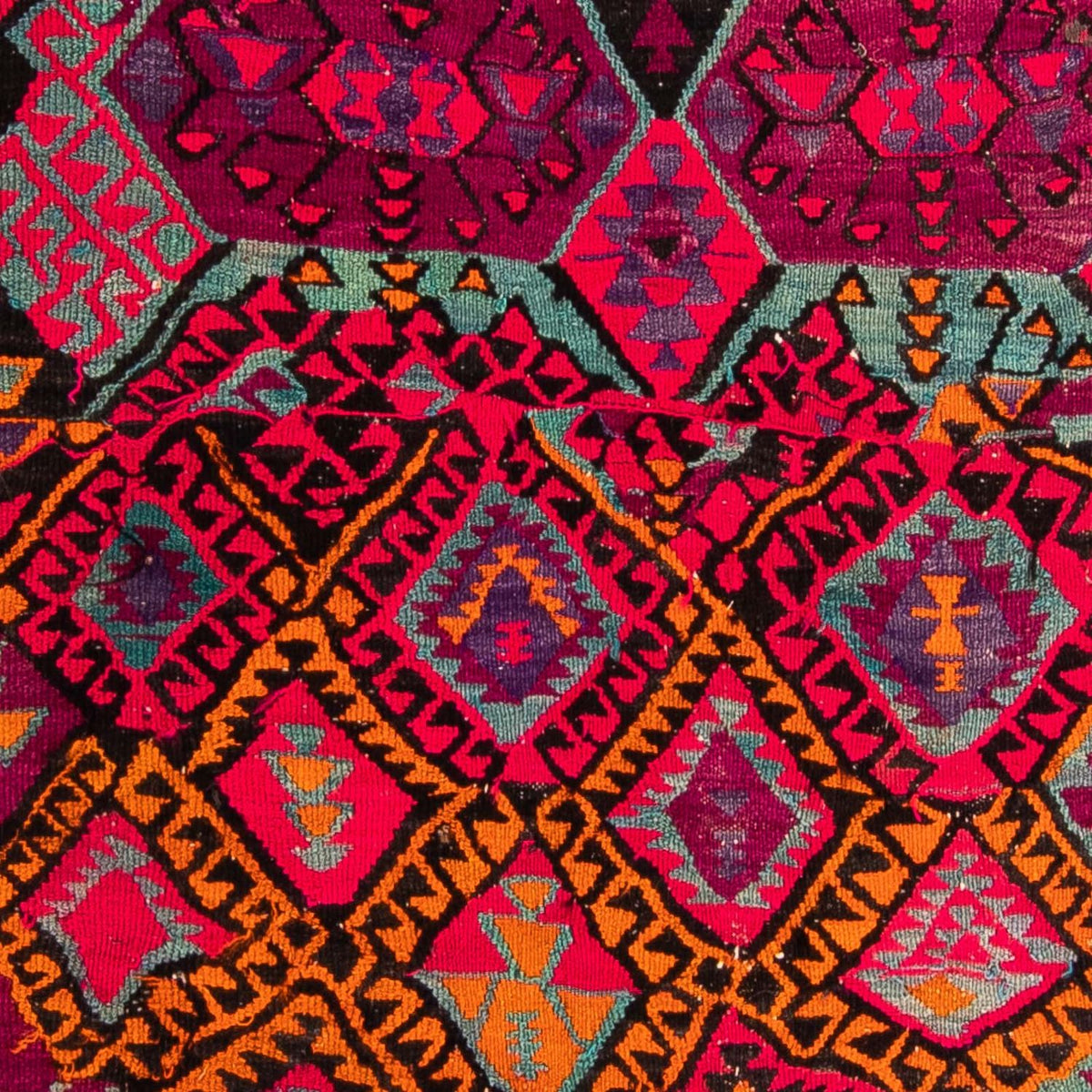 Runner Kelim Rug - Old - 310 x 137 cm - multicolored