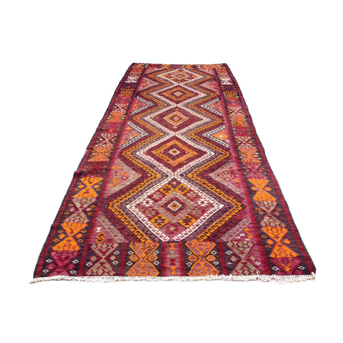 Runner Kelim Rug - Old - 375 x 140 cm - multicolored