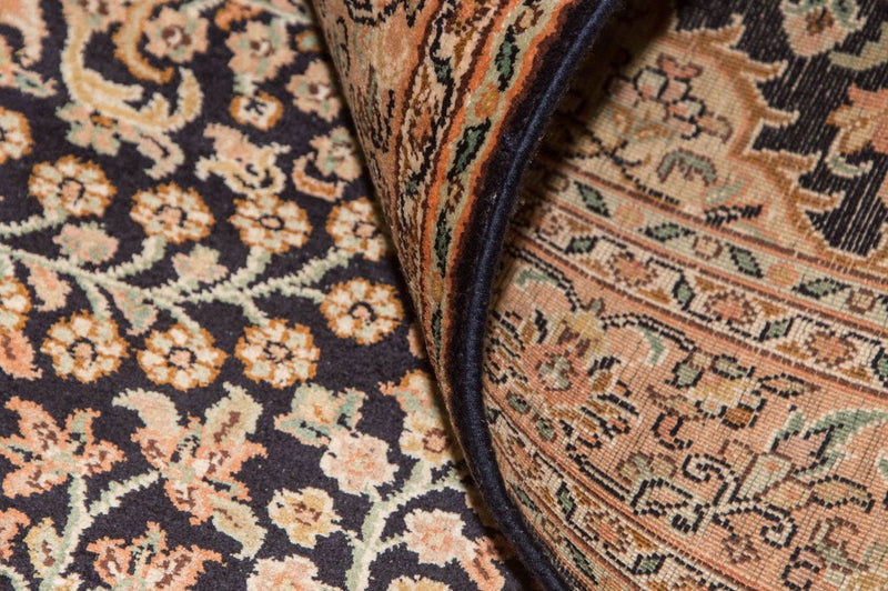 Silk Rug - Kashmir Silk - 153 x 93 cm - dark blue