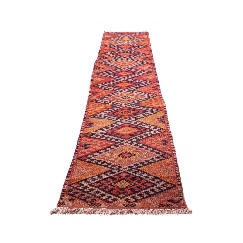 Runner Kelim Rug - Old - 380 x 75 cm - multicolored