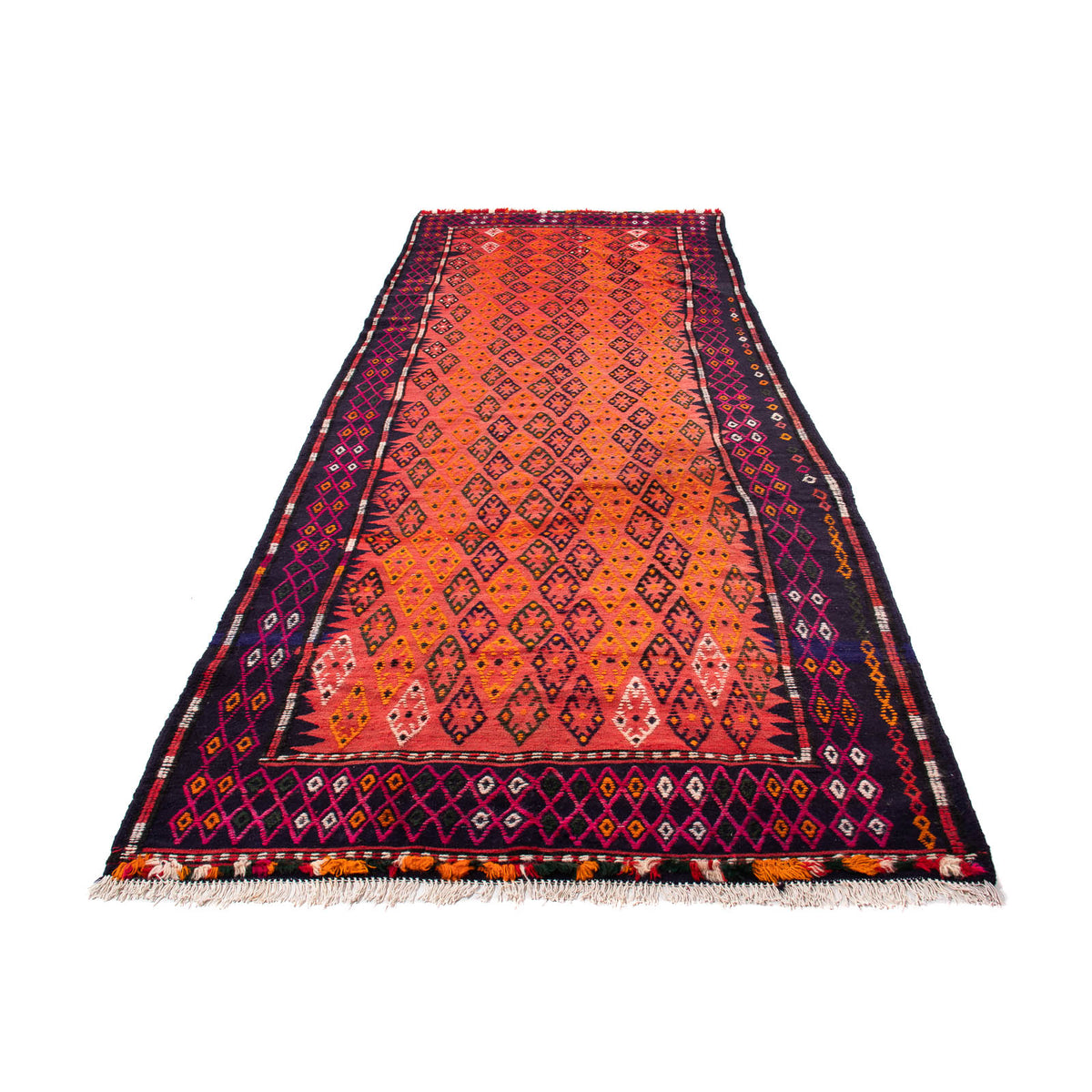 Runner Kelim Rug - Old - 330 x 135 cm - multicolored