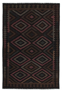 Kelim Rug - Splash - 240 x 166 cm - black