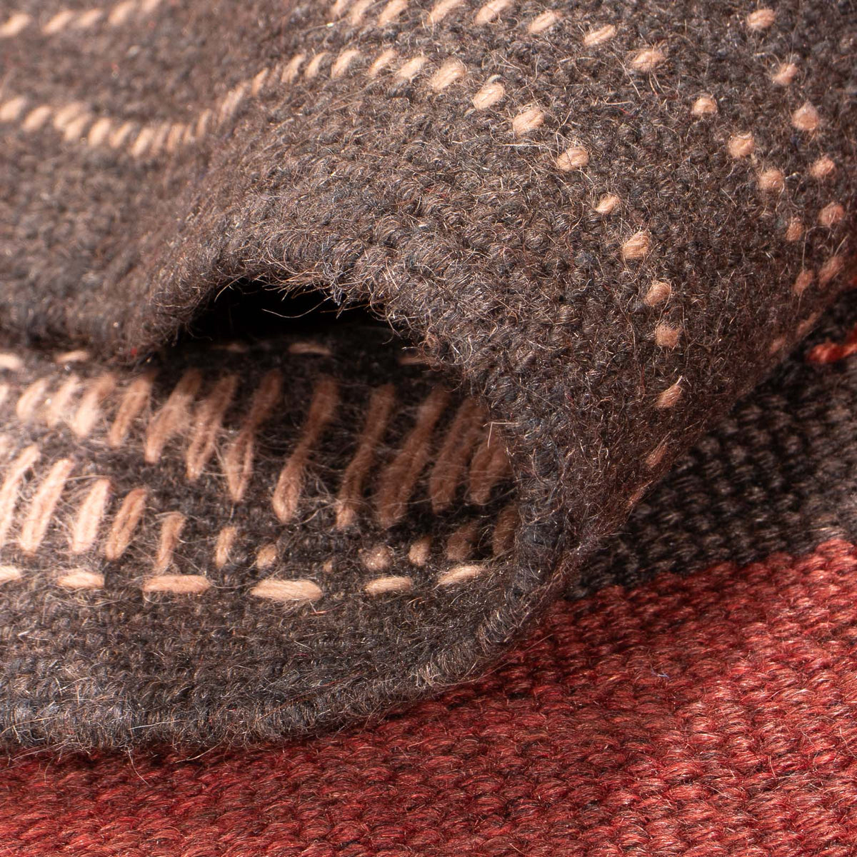 Runner Kelim Rug - Old - 450 x 130 cm - brown