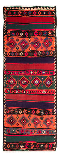 Runner Kelim Rug - Old - 380 x 135 cm - multicolored