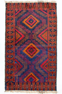 Belutsch Rug - 140 x 79 cm - blue