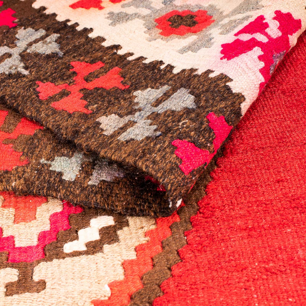 Runner Kelim Rug - Old - 380 x 150 cm - multicolored