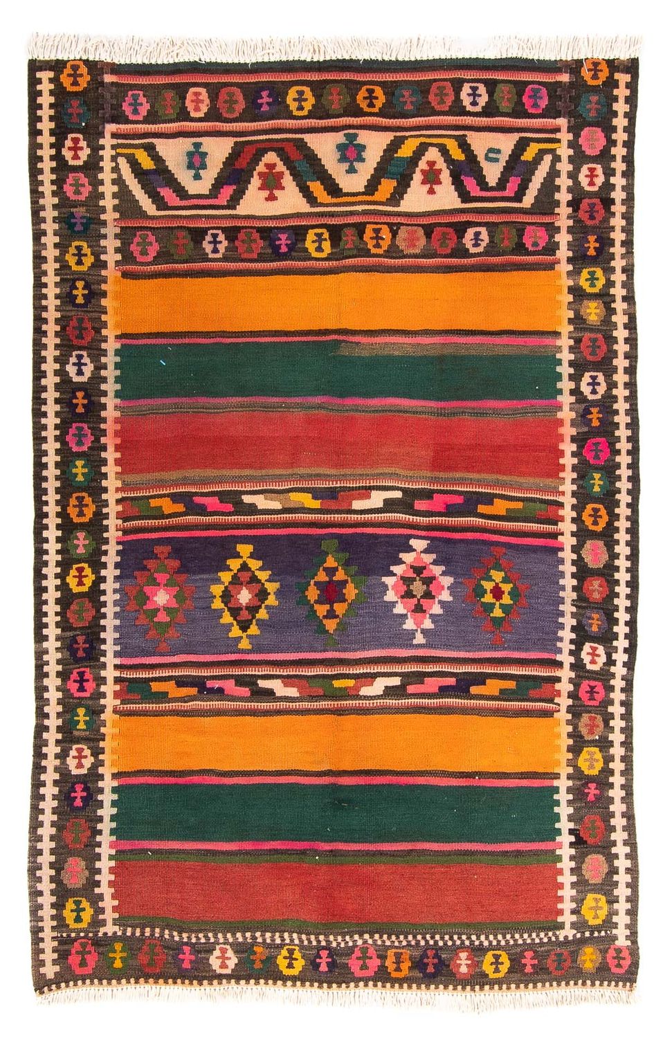Kelim Rug - Old - 190 x 130 cm - multicolored