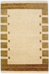 Indo Gabbeh Rug 122x185cm - Wool Rug - Rectangle / Beige / 122 x 185 cm Rectangle