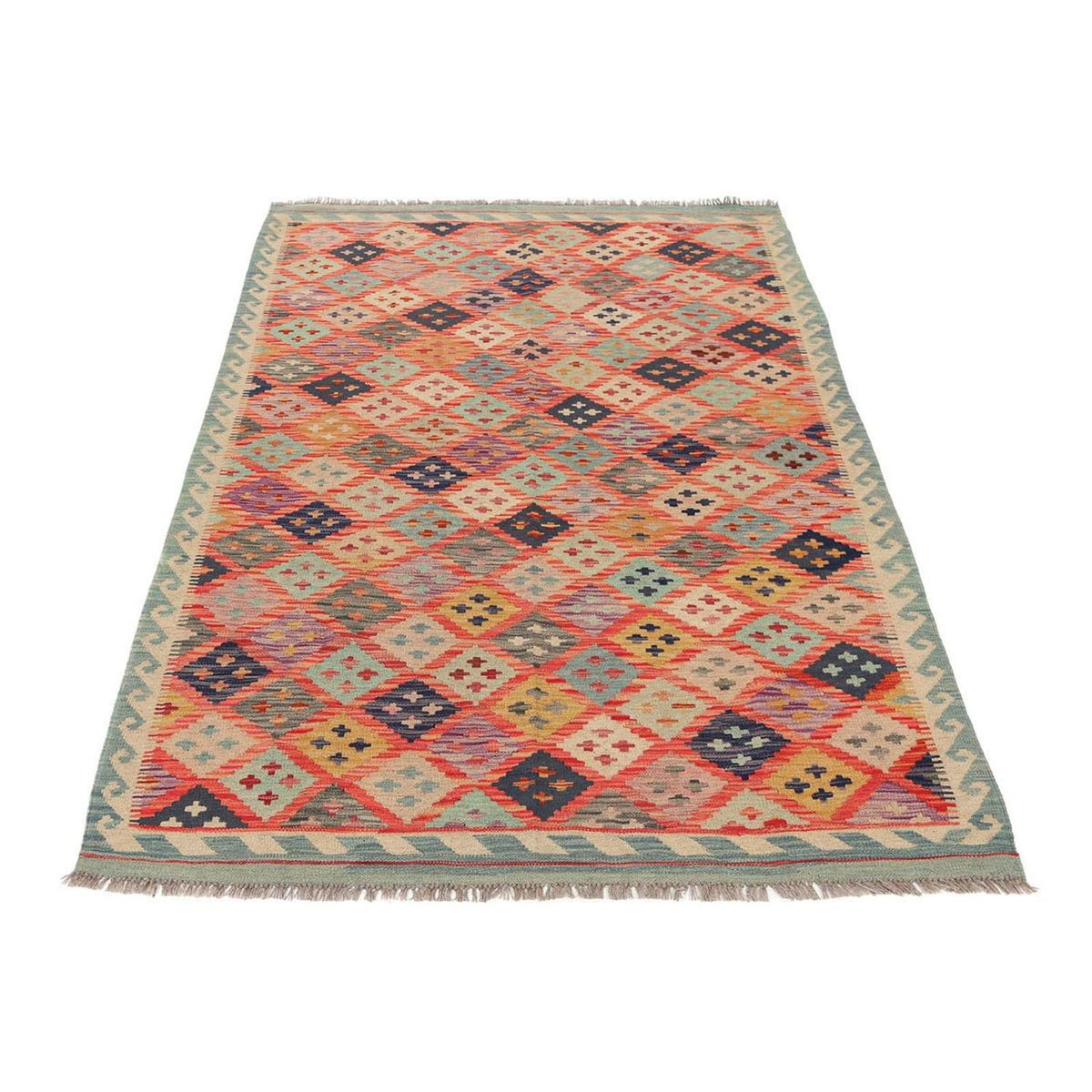 Kelim Rug - Splash - 197 x 148 cm - multicolored