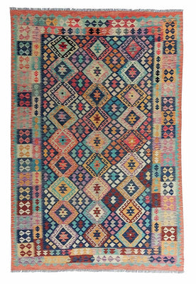 Kelim Rug - Splash - 295 x 203 cm - multicolored