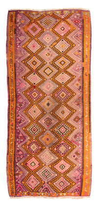 Runner Kelim Rug - Old - 320 x 155 cm - multicolored
