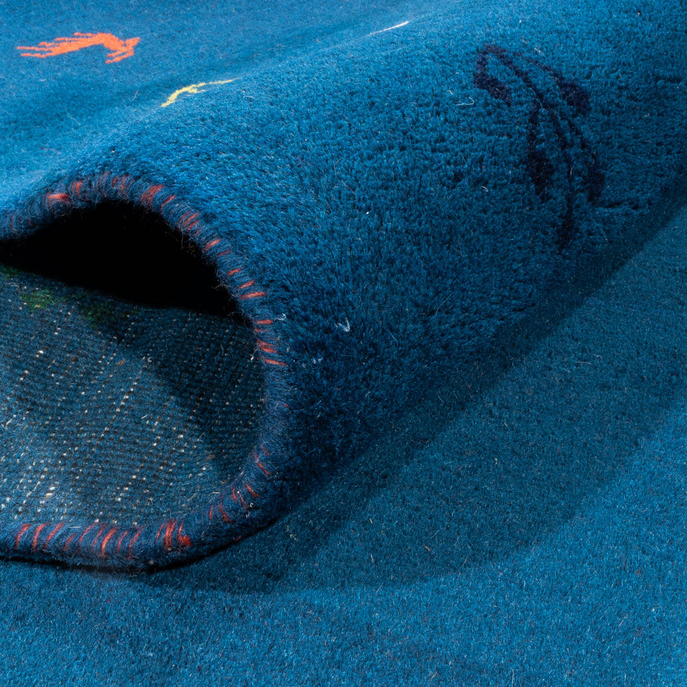 Gabbeh Rug - Indus - 395 x 313 cm - blue