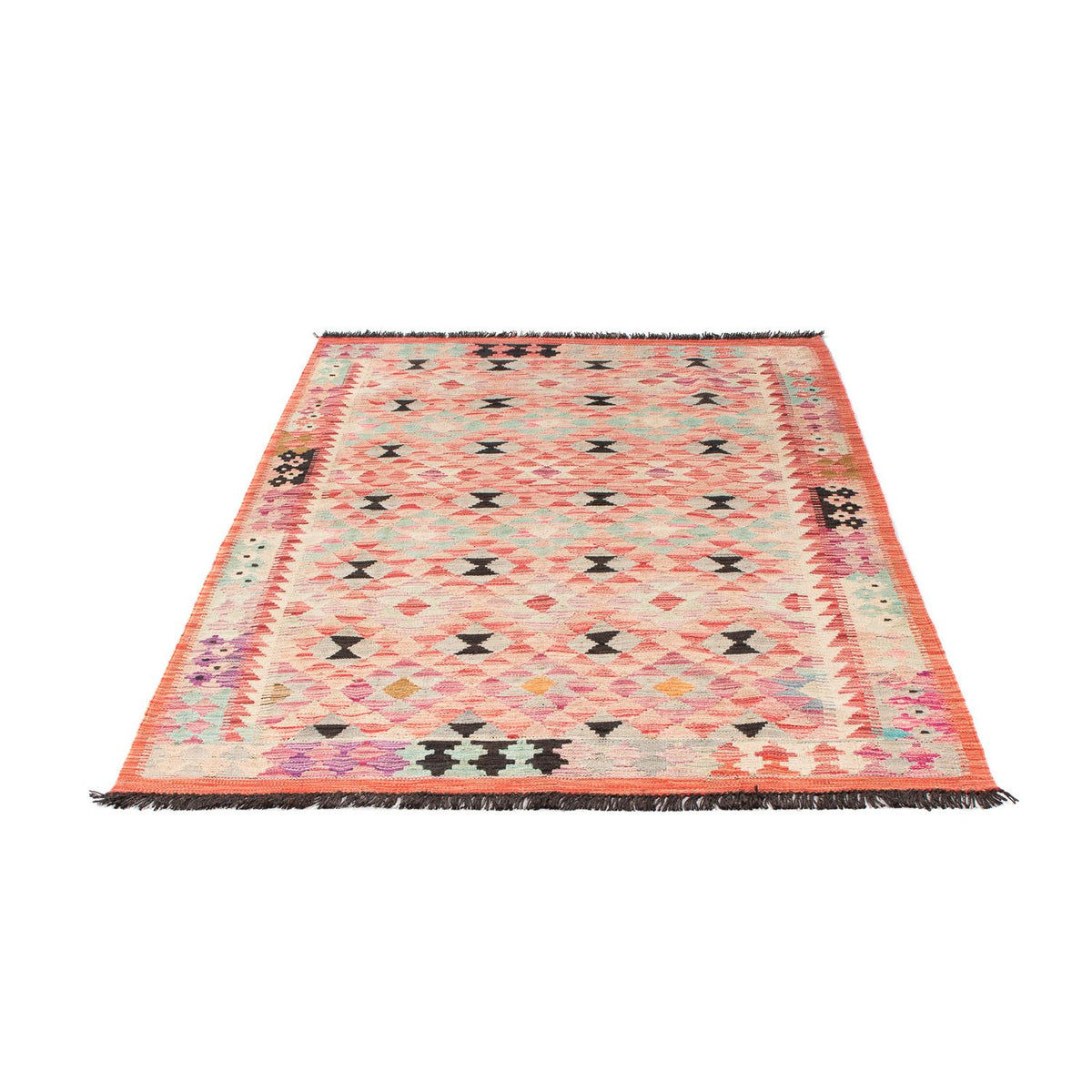 Kelim Rug - Splash - 177 x 120 cm - light red