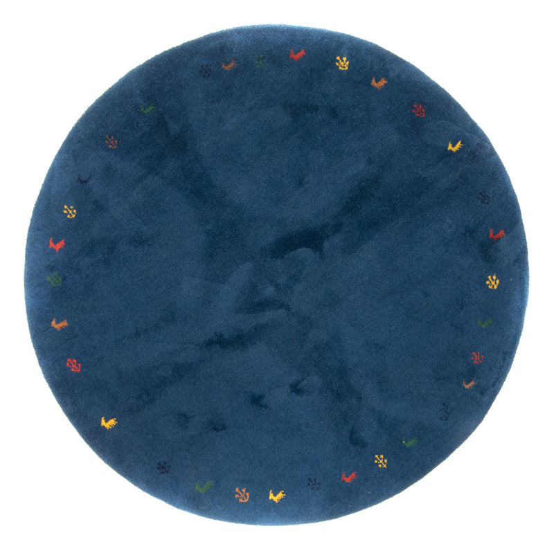 Gabbeh Rug - Indus round  - 199 x 199 cm - blue