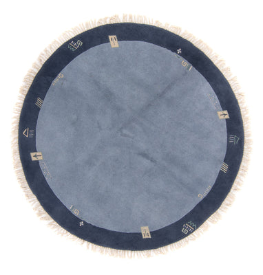 Nepal Rug round  - 197 x 197 cm - blue