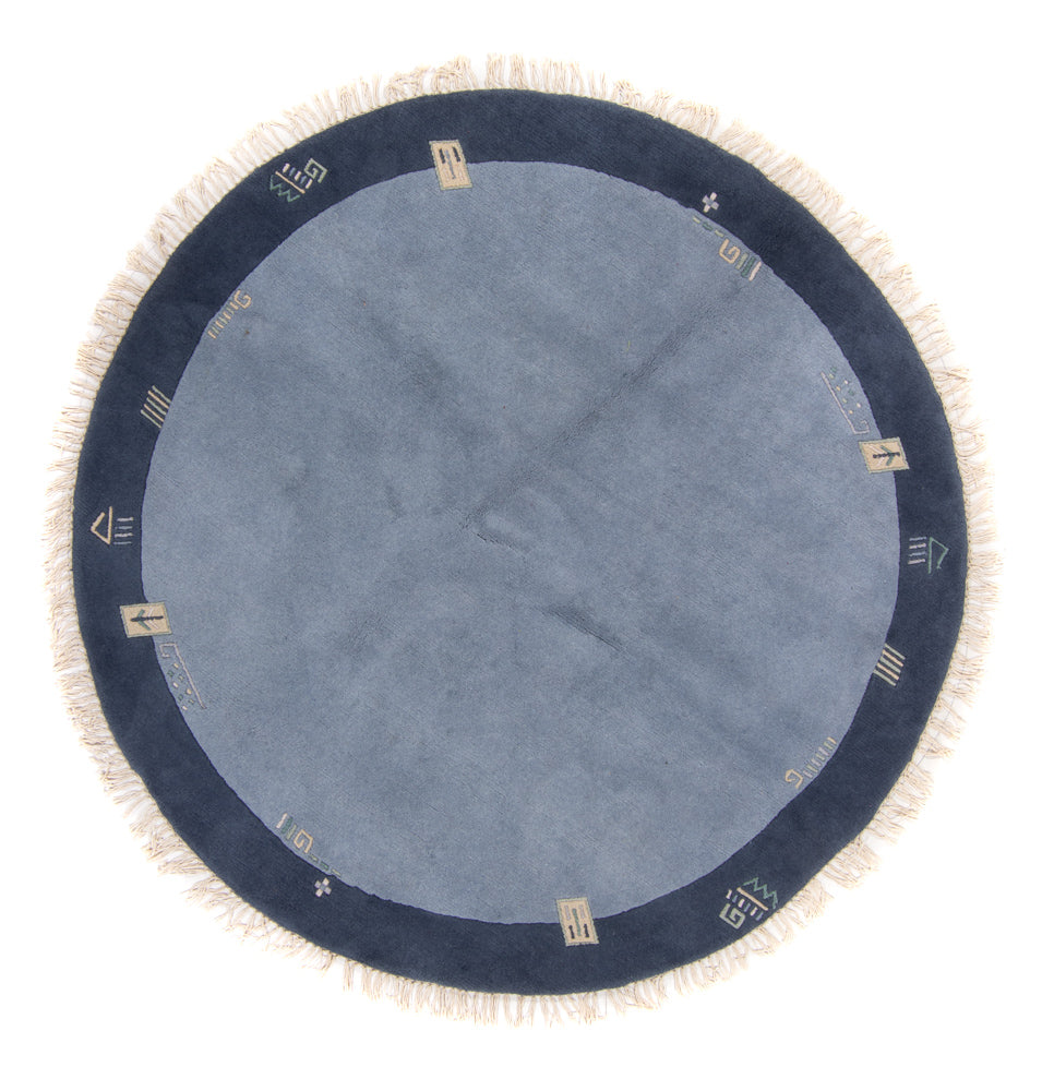 Nepal Rug round  - 197 x 197 cm - blue