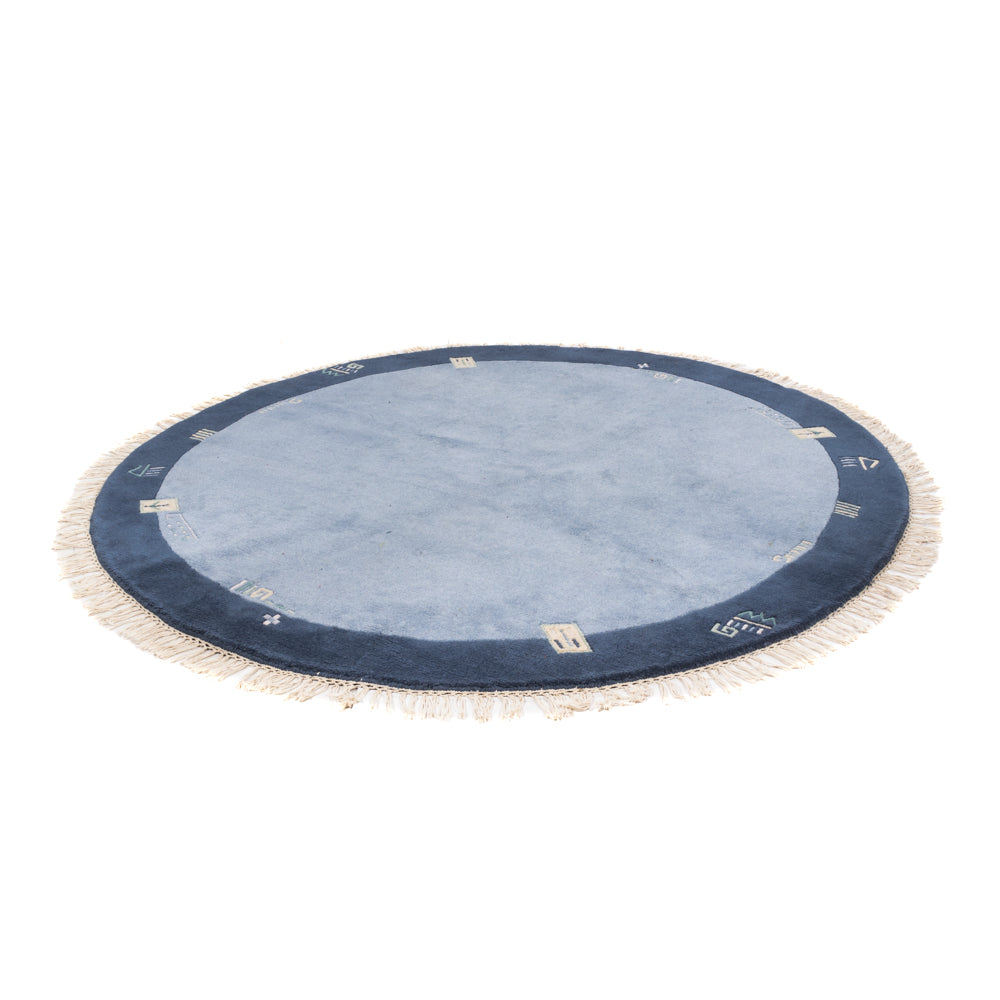 Nepal Rug round  - 197 x 197 cm - blue