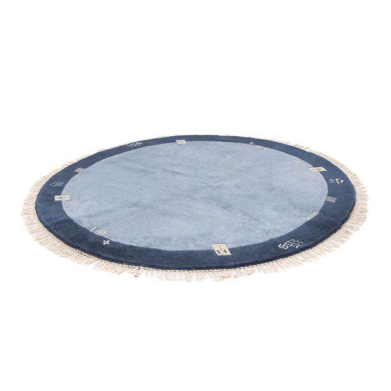 Nepal Rug round  - 197 x 197 cm - blue