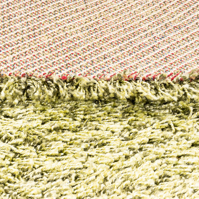 High-Pile Rug round  - 200 x 200 cm - olive green