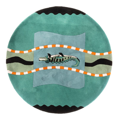 Children's Rug round  - 200 x 200 cm - blue