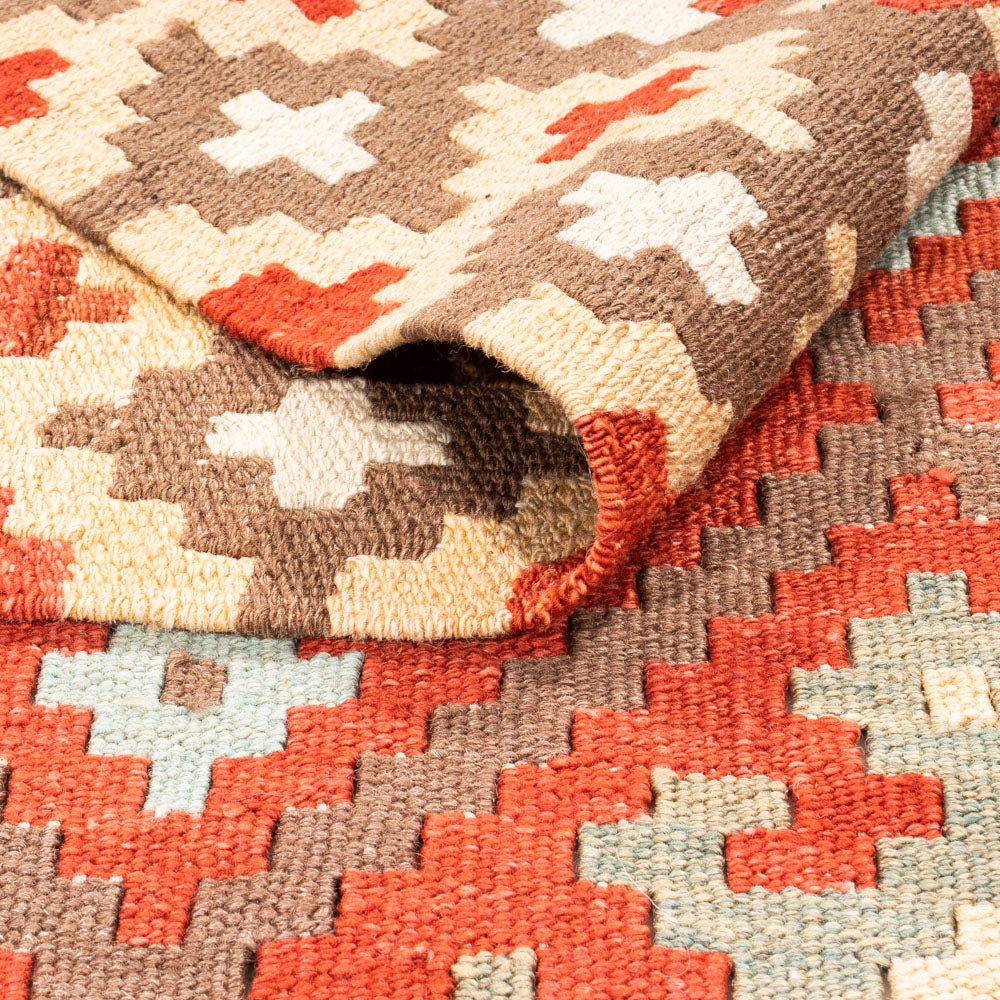 Runner Kelim Rug - Splash - 203 x 110 cm - red