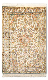 Silk Rug - Kashmir Silk - 95 x 62 cm - beige