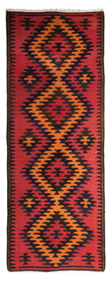 Runner Kelim Rug - Old - 395 x 150 cm - multicolored