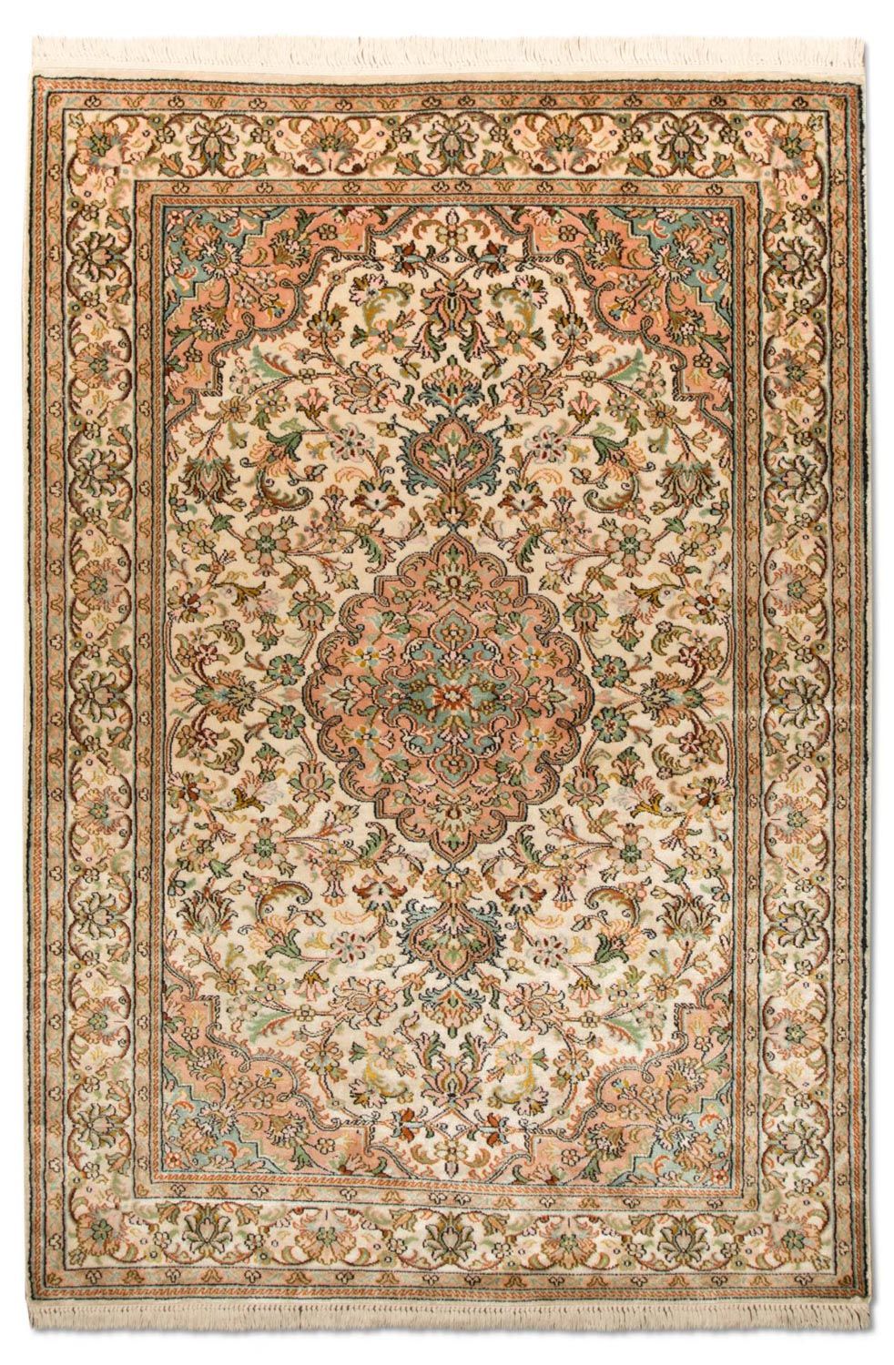 Silk Rug - Kashmir Silk - 148 x 93 cm - beige