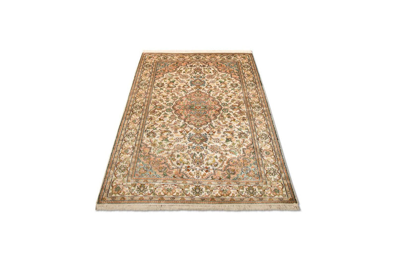 Silk Rug - Kashmir Silk - 148 x 93 cm - beige