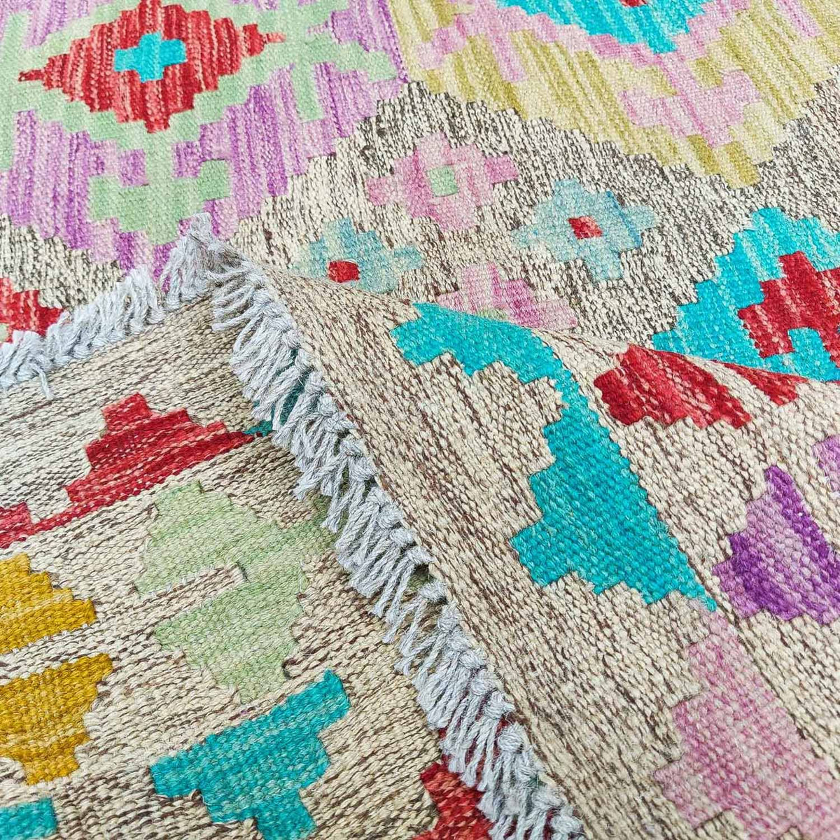 Kelim Rug - Splash - 294 x 199 cm - multicolored