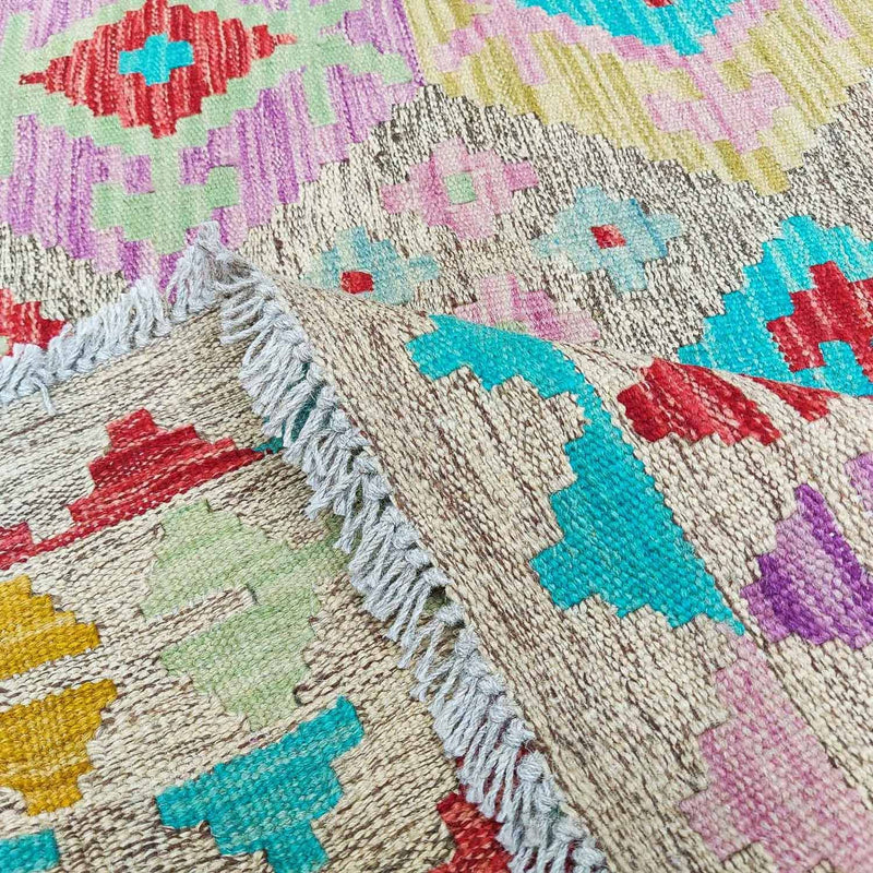 Kelim Rug - Splash - 294 x 199 cm - multicolored