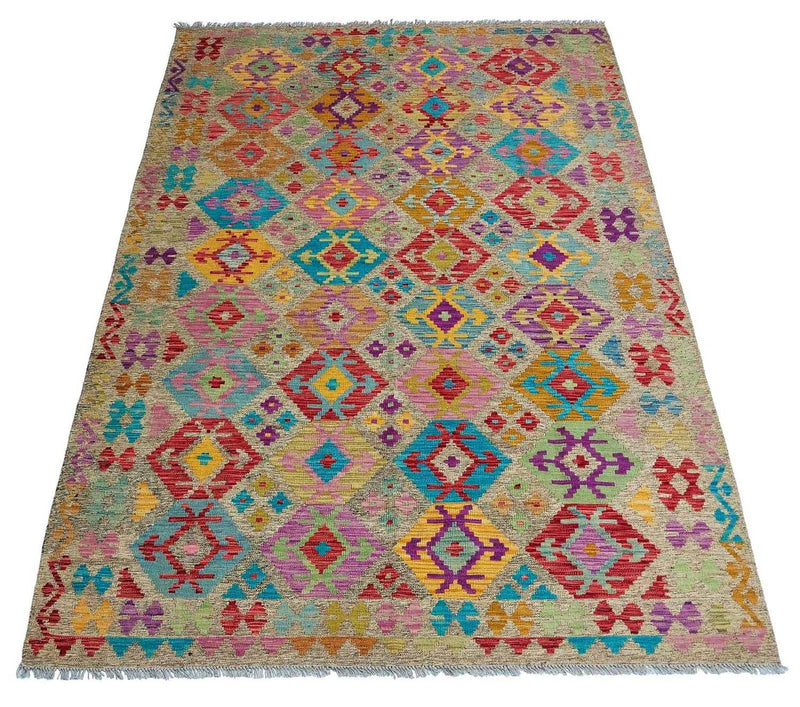Kelim Rug - Splash - 294 x 199 cm - multicolored