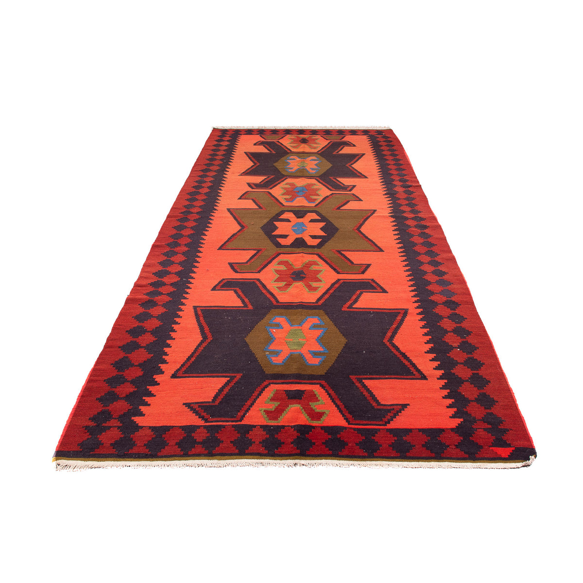 Runner Kelim Rug - Old - 335 x 150 cm - multicolored