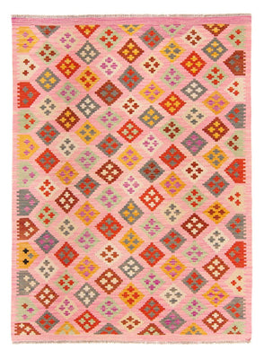 Kelim Rug - Splash - 204 x 148 cm - rose