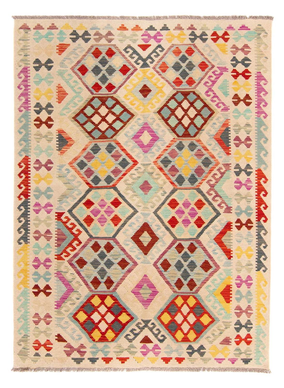 Kelim Rug - Splash - 204 x 154 cm - multicolored