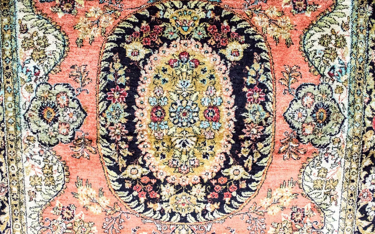 Silk Rug - Kayseri - 155 x 110 cm - rust