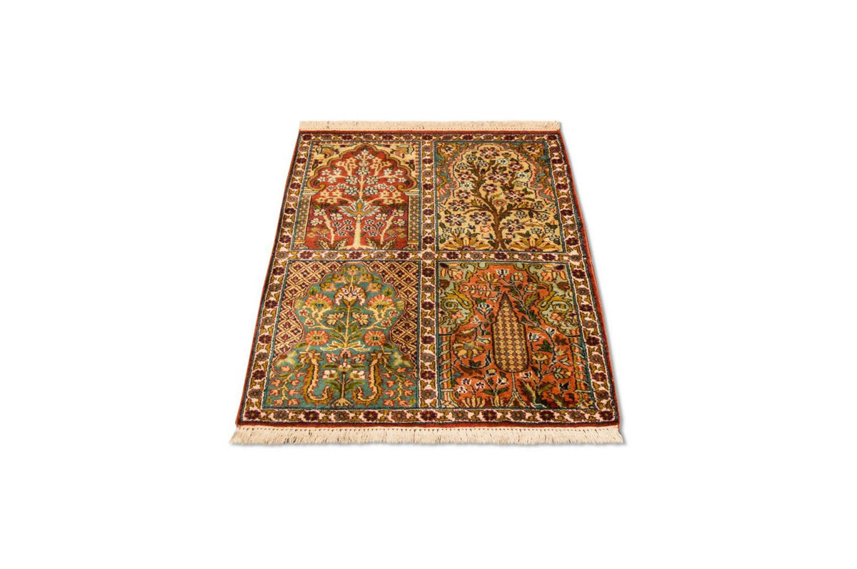 Silk Rug - Kashmir Silk - 91 x 65 cm - multicolored