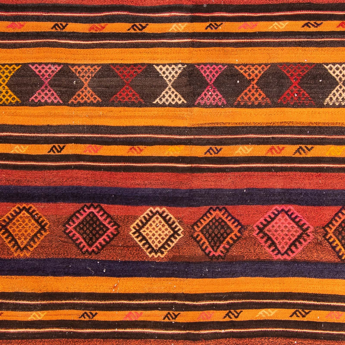 Runner Kelim Rug - Old - 340 x 170 cm - multicolored